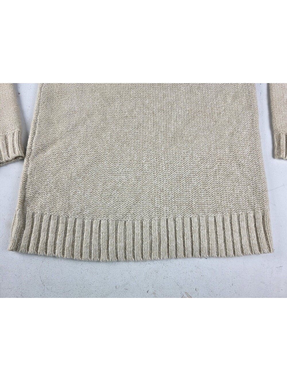 Lauren Ralph Lauren Knit V Neck Sweater  Women's Medium Beige Neutrals Designer - Picture 10 of 10